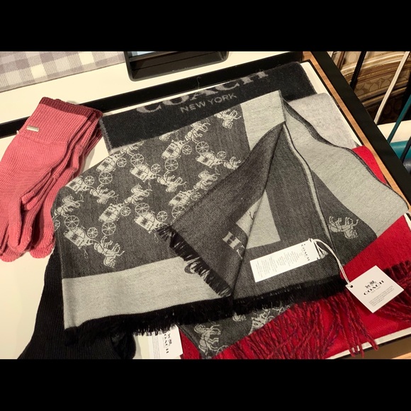 COACH Horse and Carriage Wrap Scarf - Picture 8 of 8